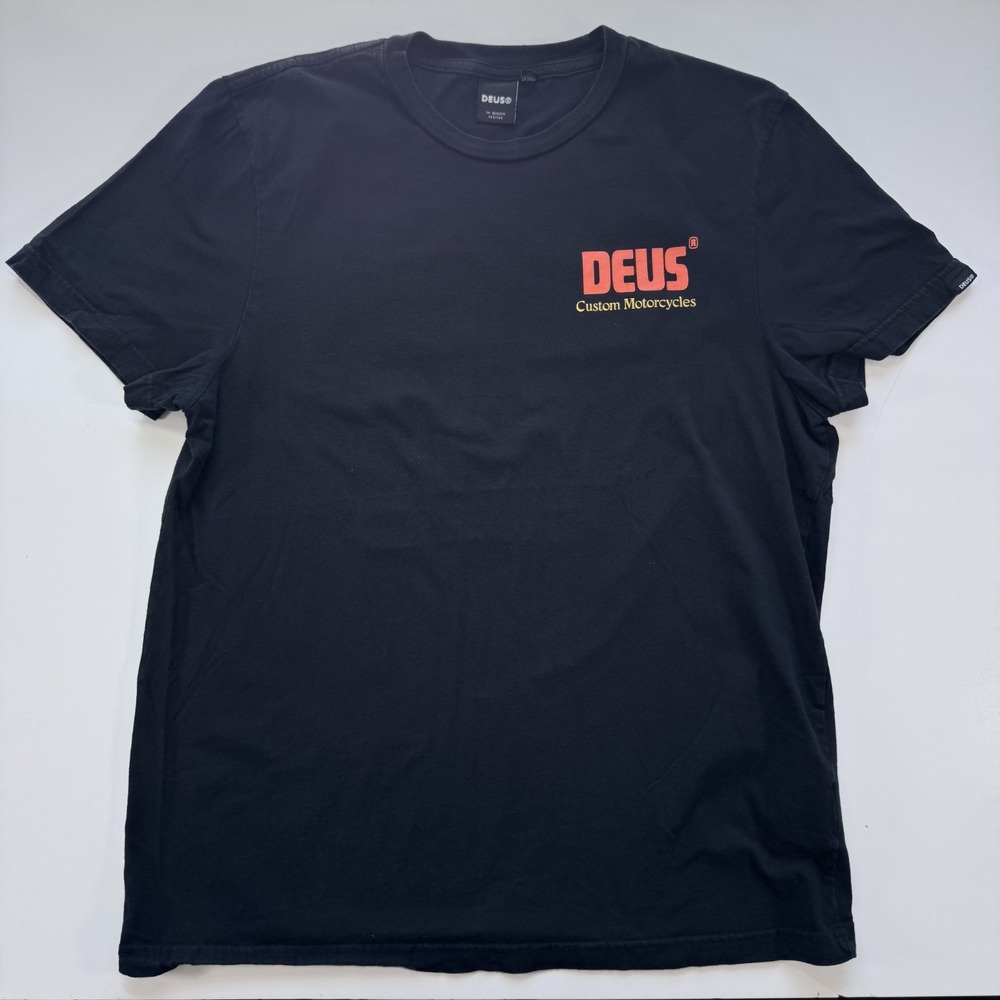 DEUS EX MACHINA Short Sleeve T-Shirt Tee Mens Large Black Emporium of Postmodern